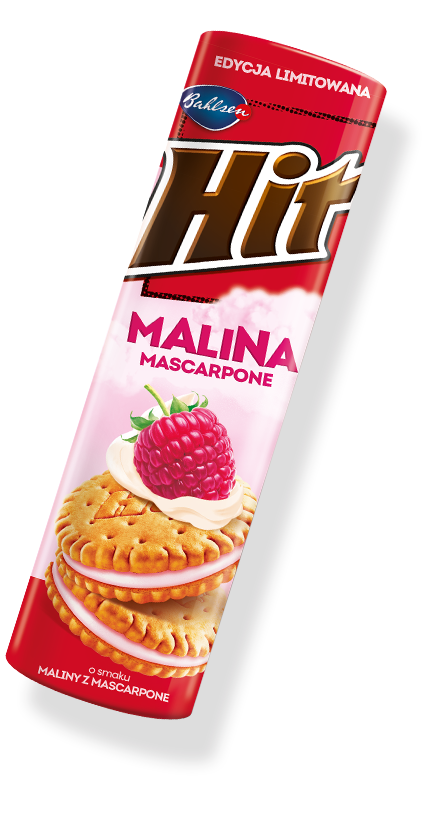 Herbatniki HIT z kremem o smaku malin i mascarpone