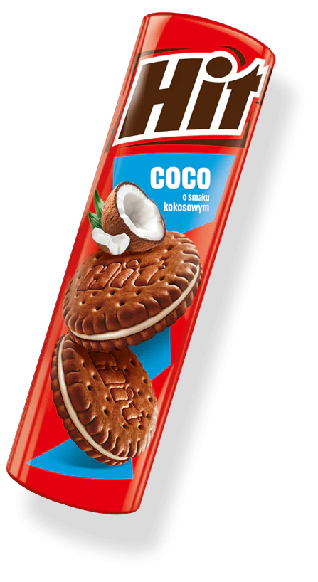 Herbatniki HIT z kremem o smaku kokosowym